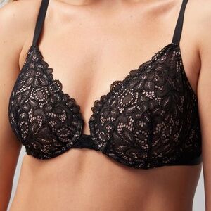 Soma Plunge Unlined Bra with Lace